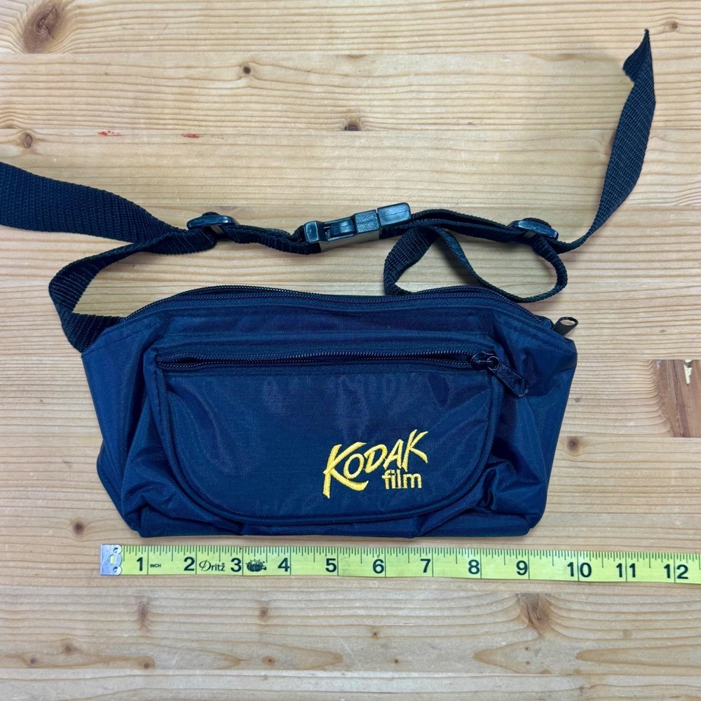 Kodak Film Black Fanny Pack Waist Bag Retro 90s Adjustable Strap Vintage - Picture 6 of 7